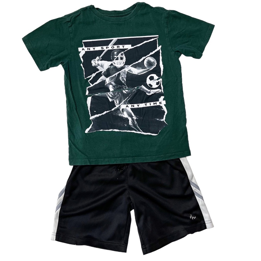 Place Any Sport Any Time T-Shirt & Sport Activewear Shorts Bundle Boys 5-6